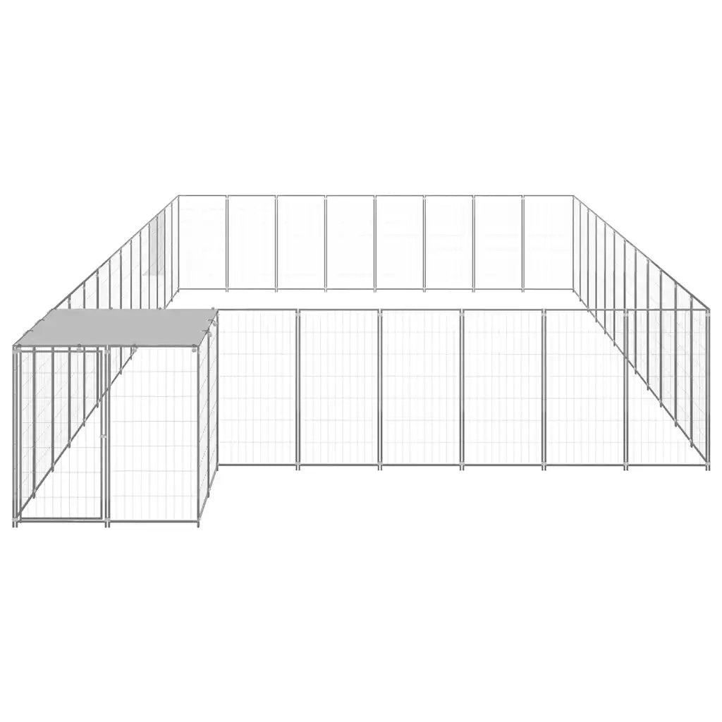 Gabbia per cani 770x440x110 cm in acciaio con tetto