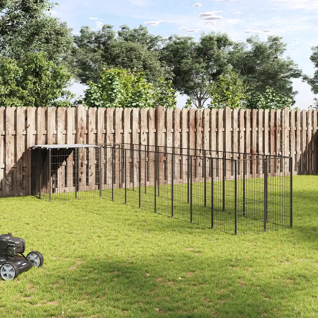Gabbia per cani 7,26 m² in acciaio 220x550x110 cm