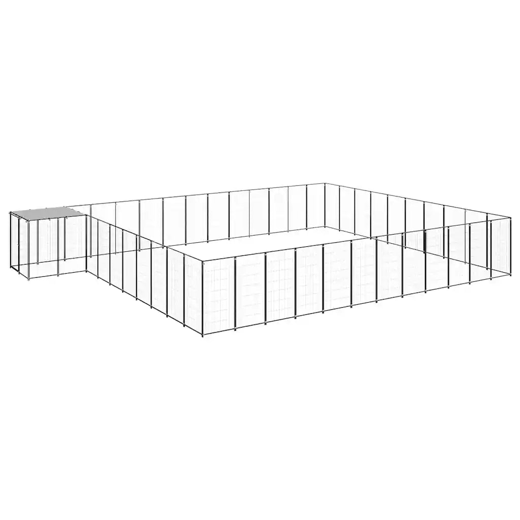 Gabbia per cani 770x550x110 cm in acciaio con tetto in polietilene