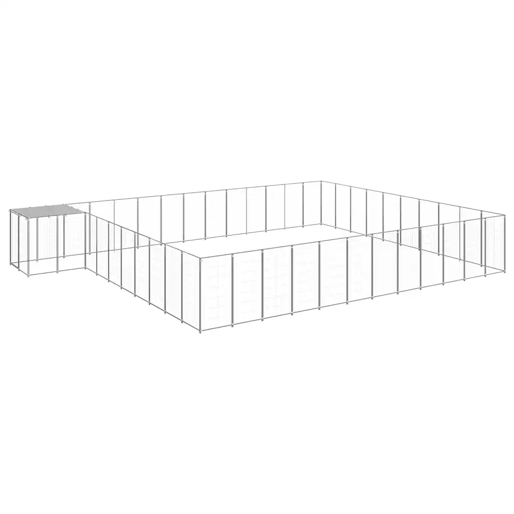 Gabbia per cani 770x550x110 cm in acciaio con tetto in polietilene