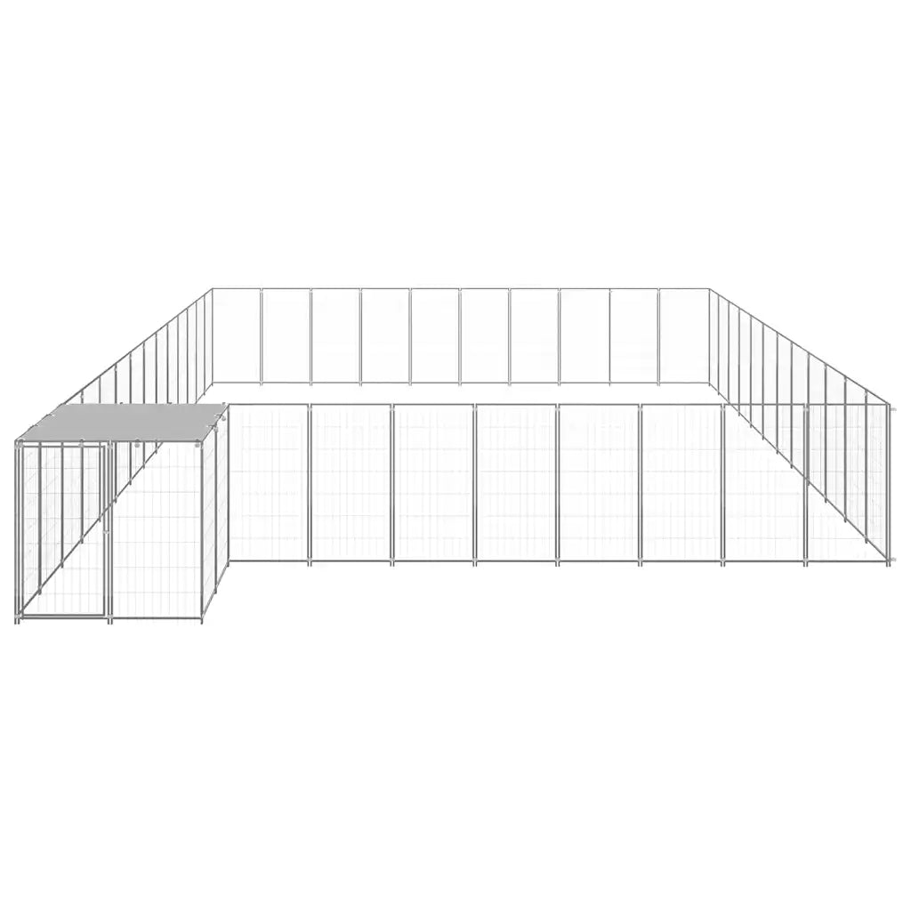 Gabbia per cani 770x550x110 cm in acciaio con tetto in polietilene