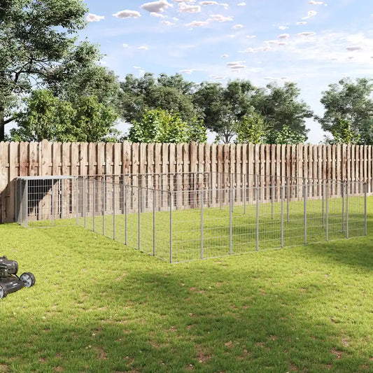 Gabbia per cani 770x550x110 cm in acciaio con tetto in polietilene