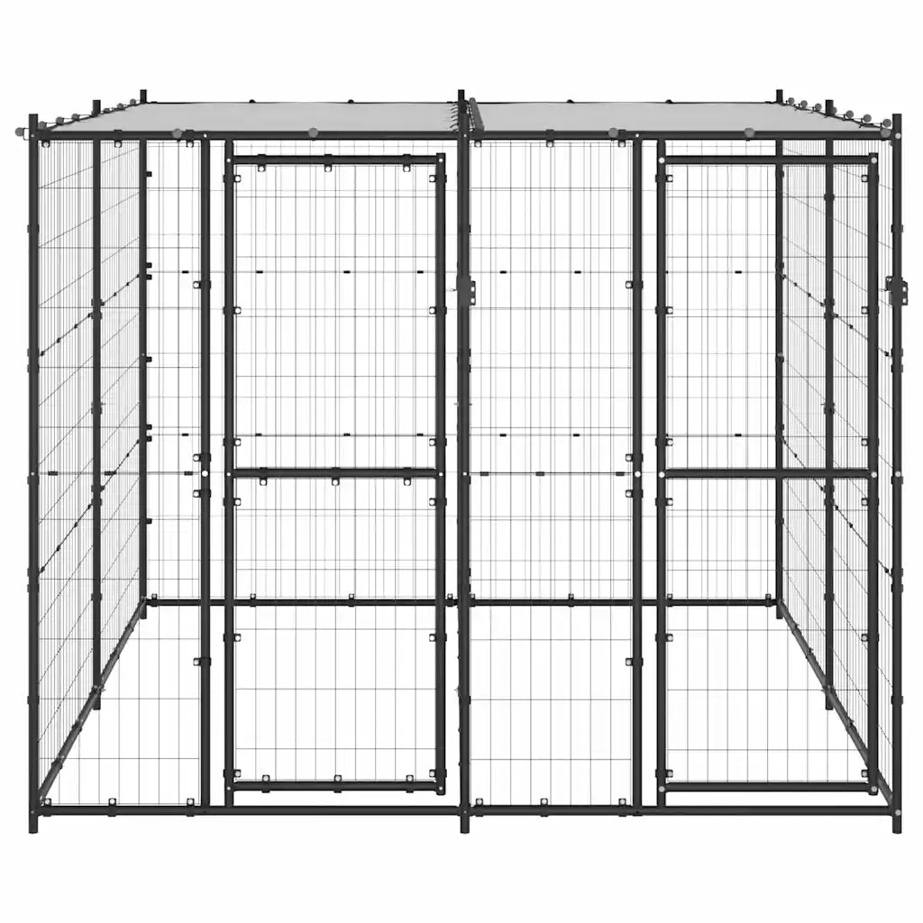 Gabbia per cani da esterno in acciaio zincato 220x220x180 cm