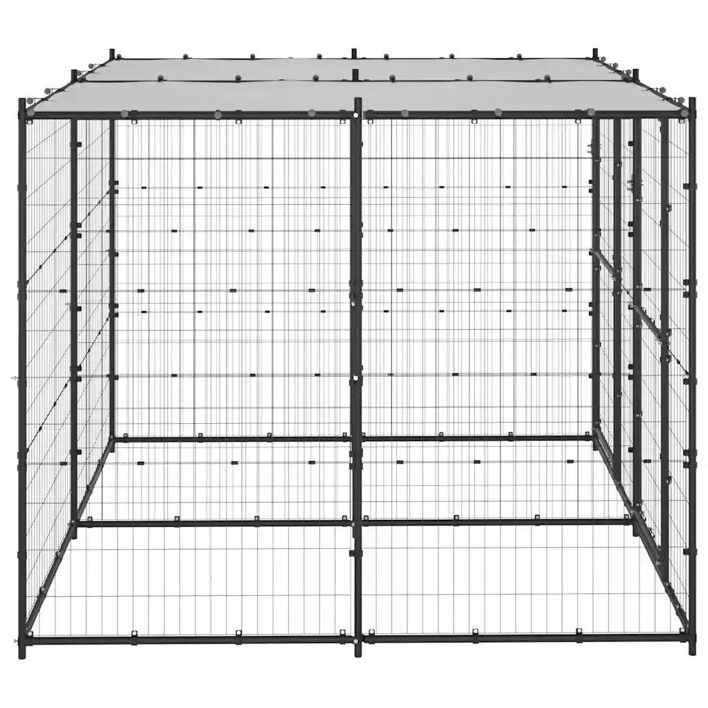 Gabbia per cani da esterno in acciaio zincato 220x220x180 cm