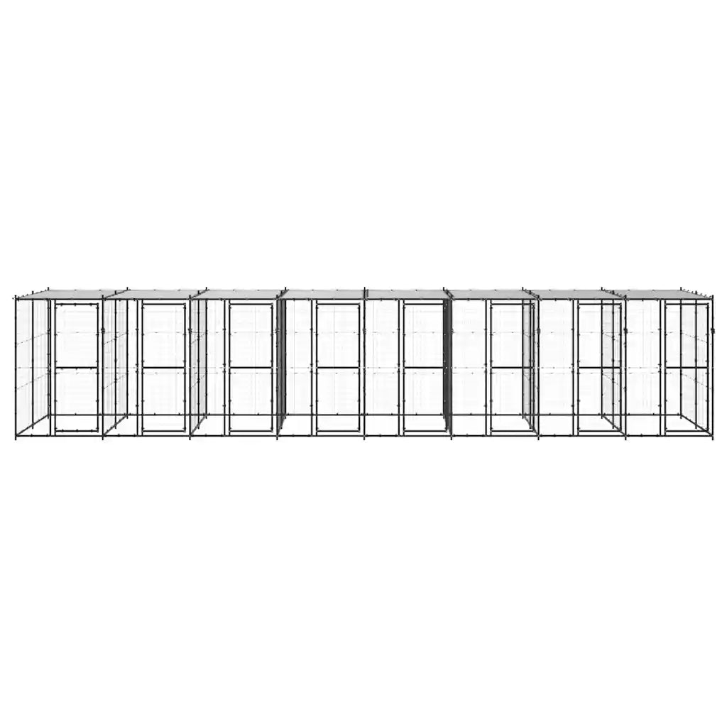 Gabbia per cani esterno acciaio zincato 880x220x180, tetto PE