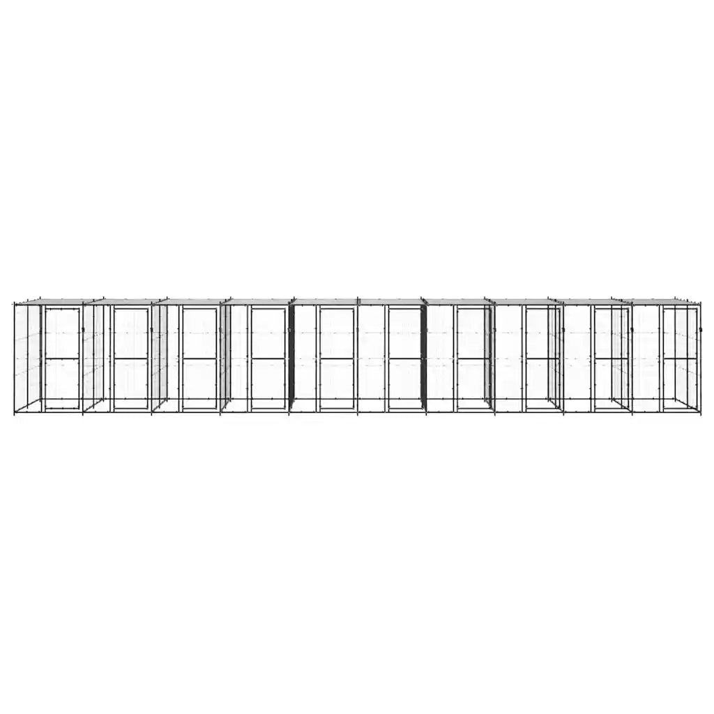 Gabbia per cani da esterno in acciaio zincato 1100x220x180 cm con tetto