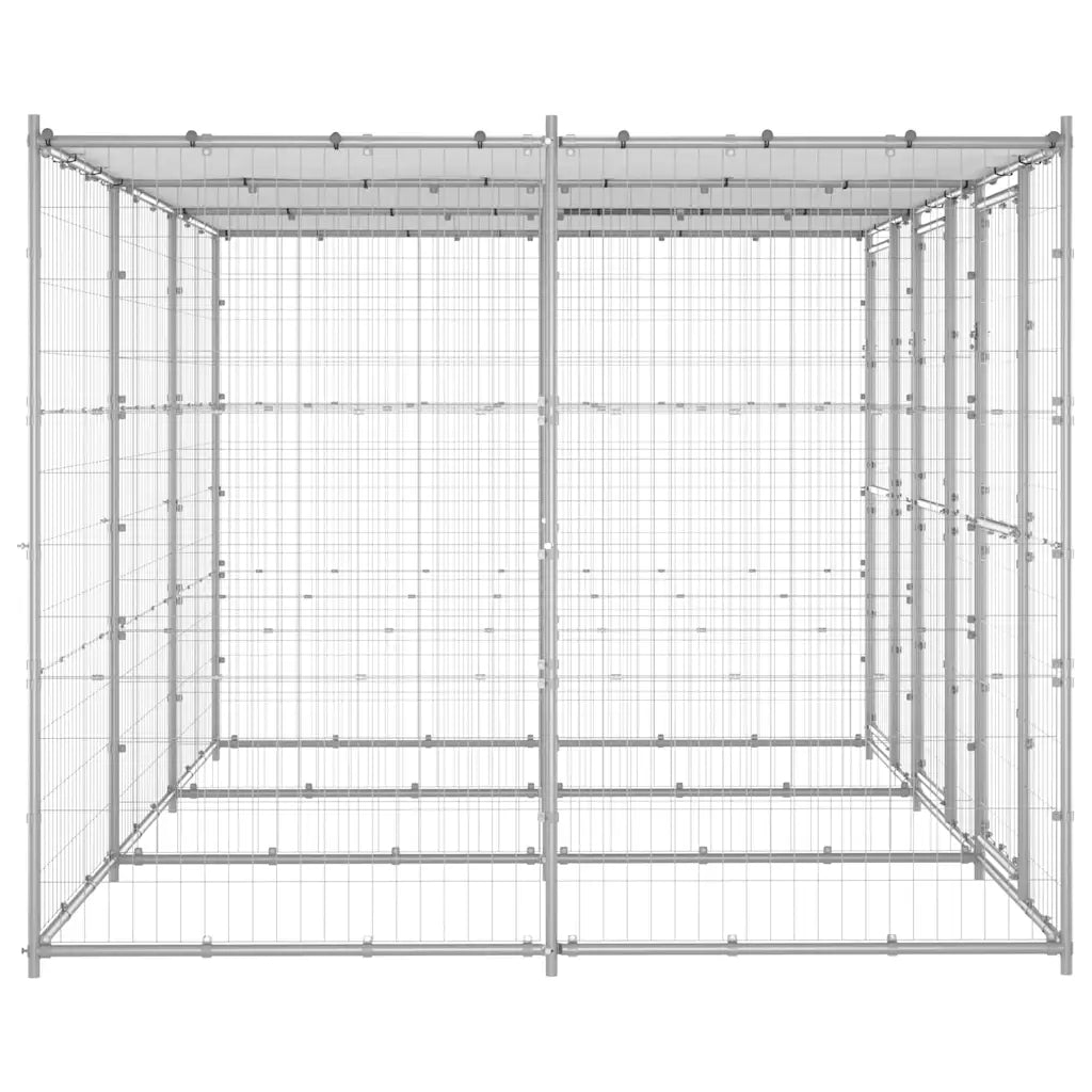Gabbia per cani da esterno 330x220x180 cm acciaio zincato con tetto