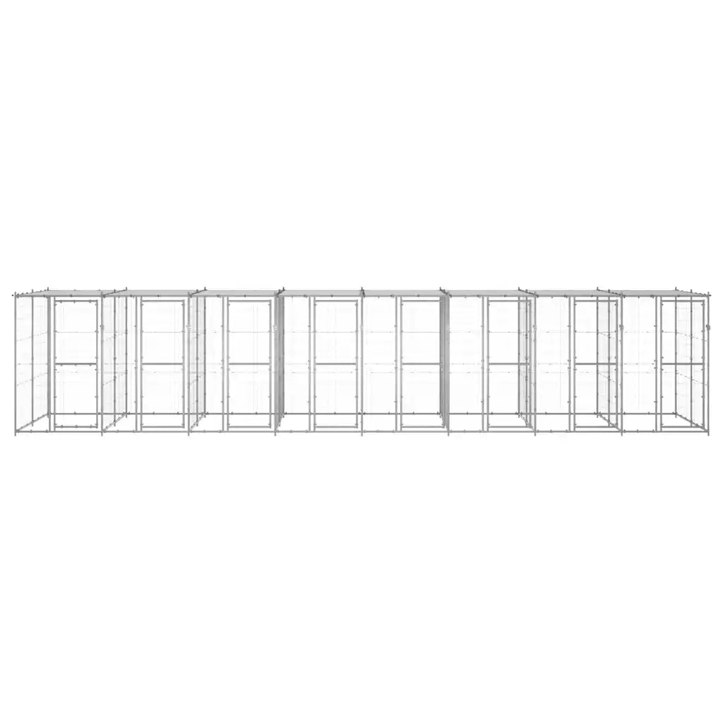 Gabbia per cani esterno acciaio zincato 880x220x180, tetto PE