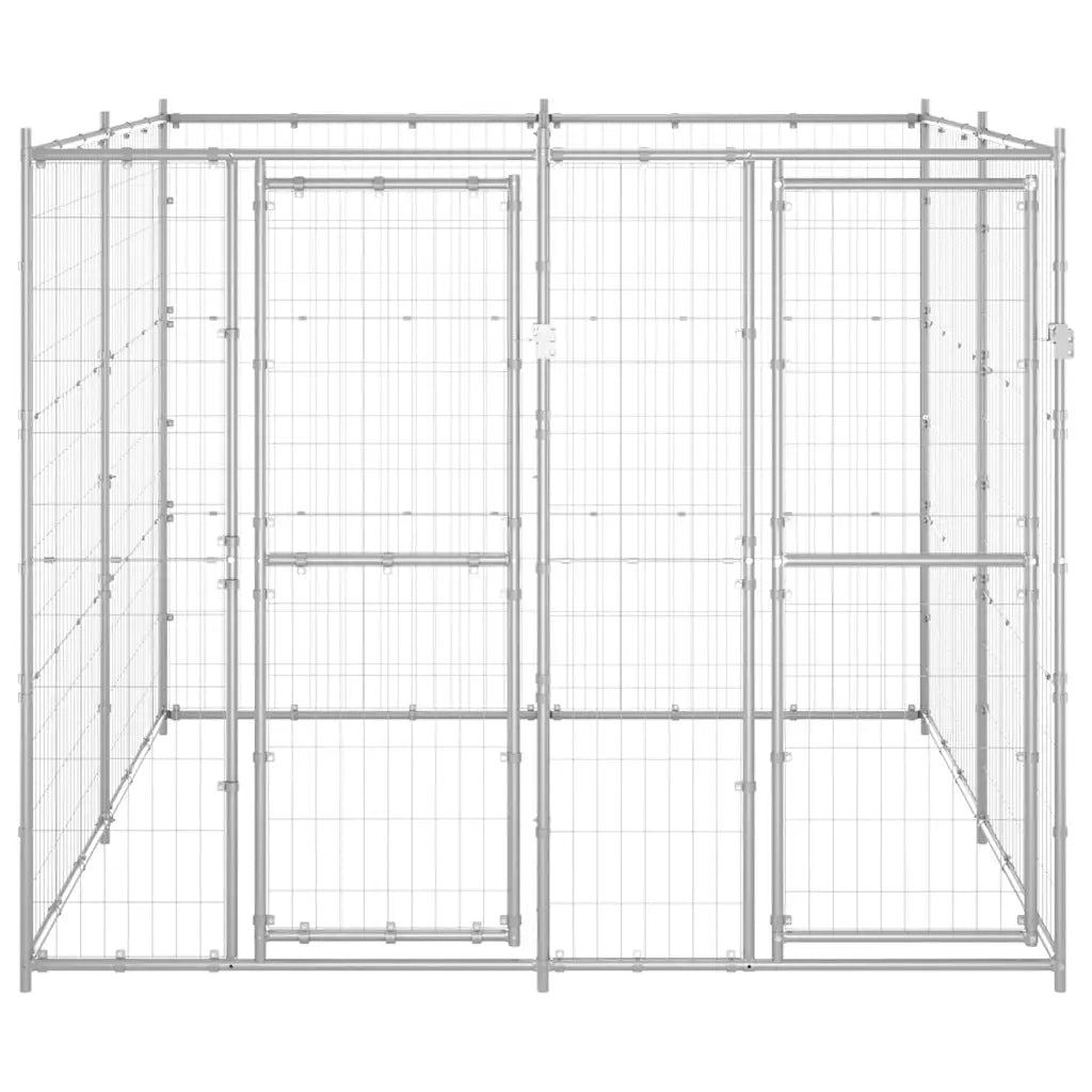 Gabbia per cani da esterno in acciaio zincato 220x220x180 cm