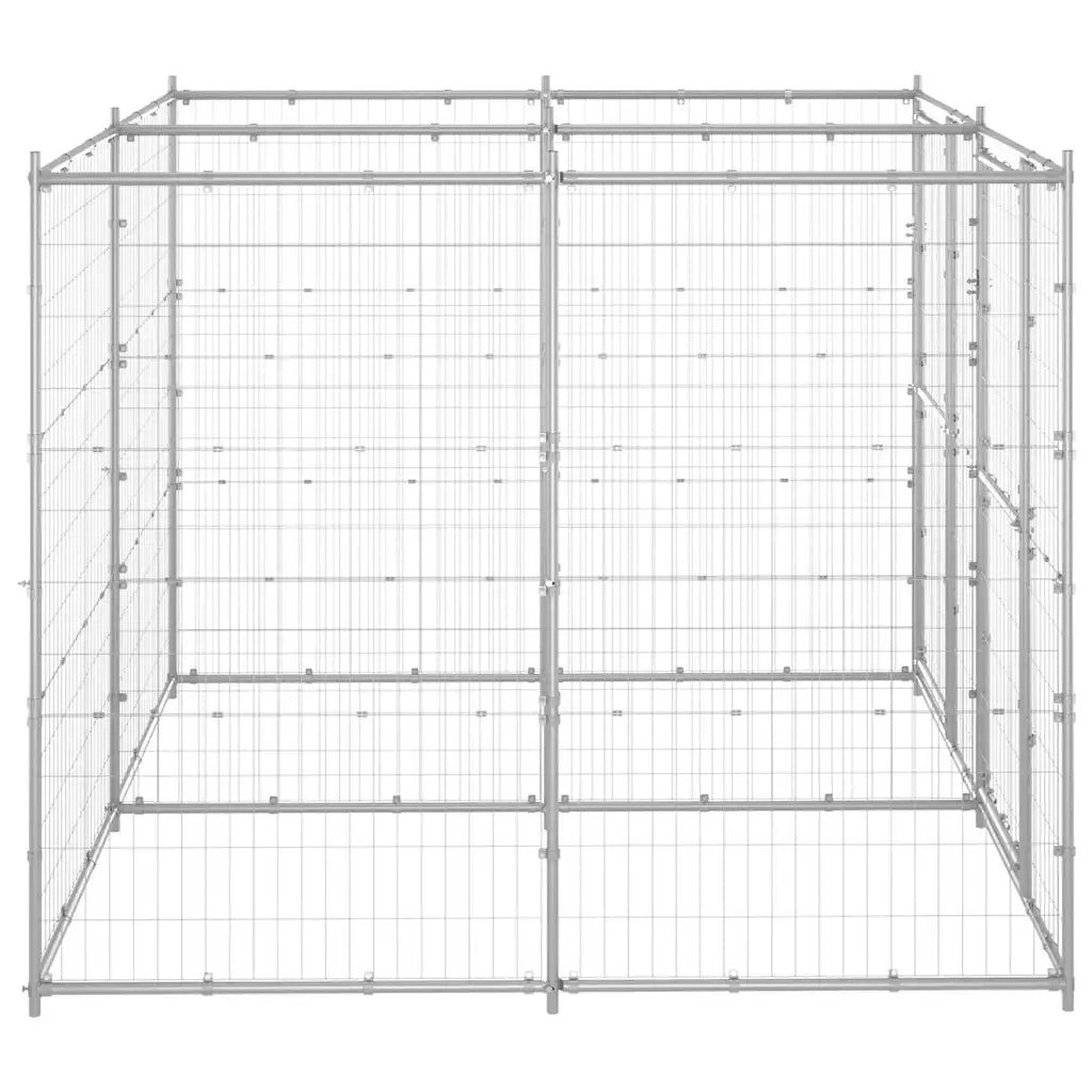 Gabbia per cani da esterno in acciaio zincato 220x220x180 cm