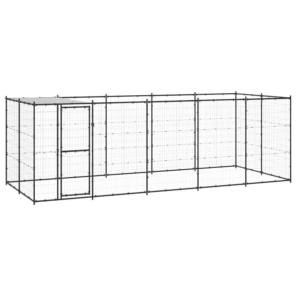 Gabbia per cani da esterno in acciaio zincato con tetto 550x220x180 cm