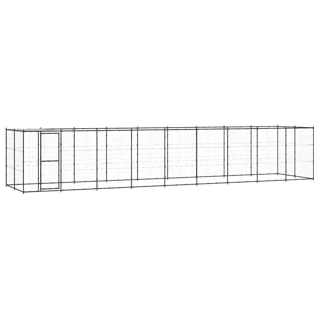 Gabbia per cani da esterno in acciaio zincato 990x220x180 cm con tetto