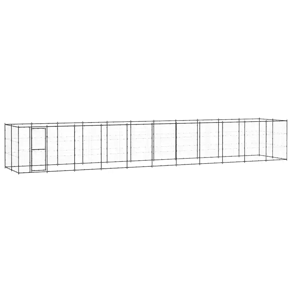 Gabbia per cani da esterno in acciaio zincato con tetto 1210 x 220 x 180 cm