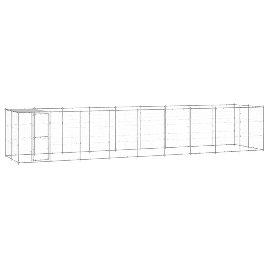 Gabbia per cani da esterno in acciaio zincato 990x220x180 cm con tetto