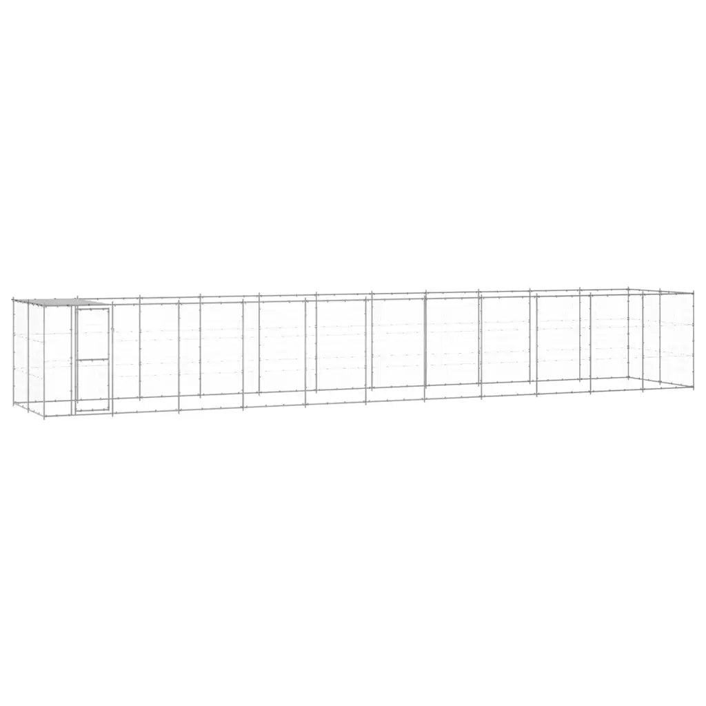 Gabbia per cani da esterno in acciaio zincato con tetto 1210 x 220 x 180 cm