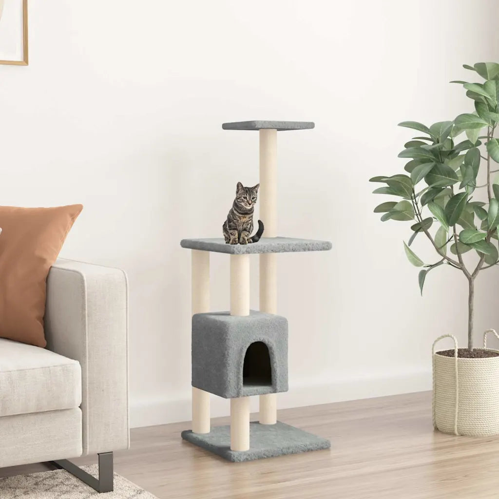 Albero per gatti con tiragraffi in sisal 42x42x104 cm