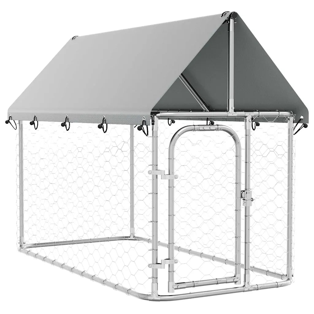 Gabbia per cani da esterno con tetto 200x100x150 cm