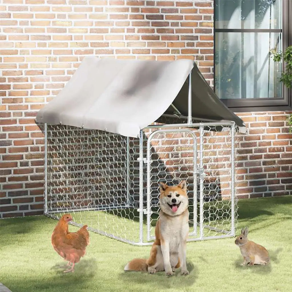 Gabbia per cani da esterno con tetto 200x100x150 cm