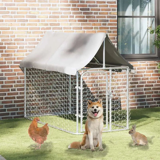 Gabbia per cani da esterno con tetto 200x100x150 cm