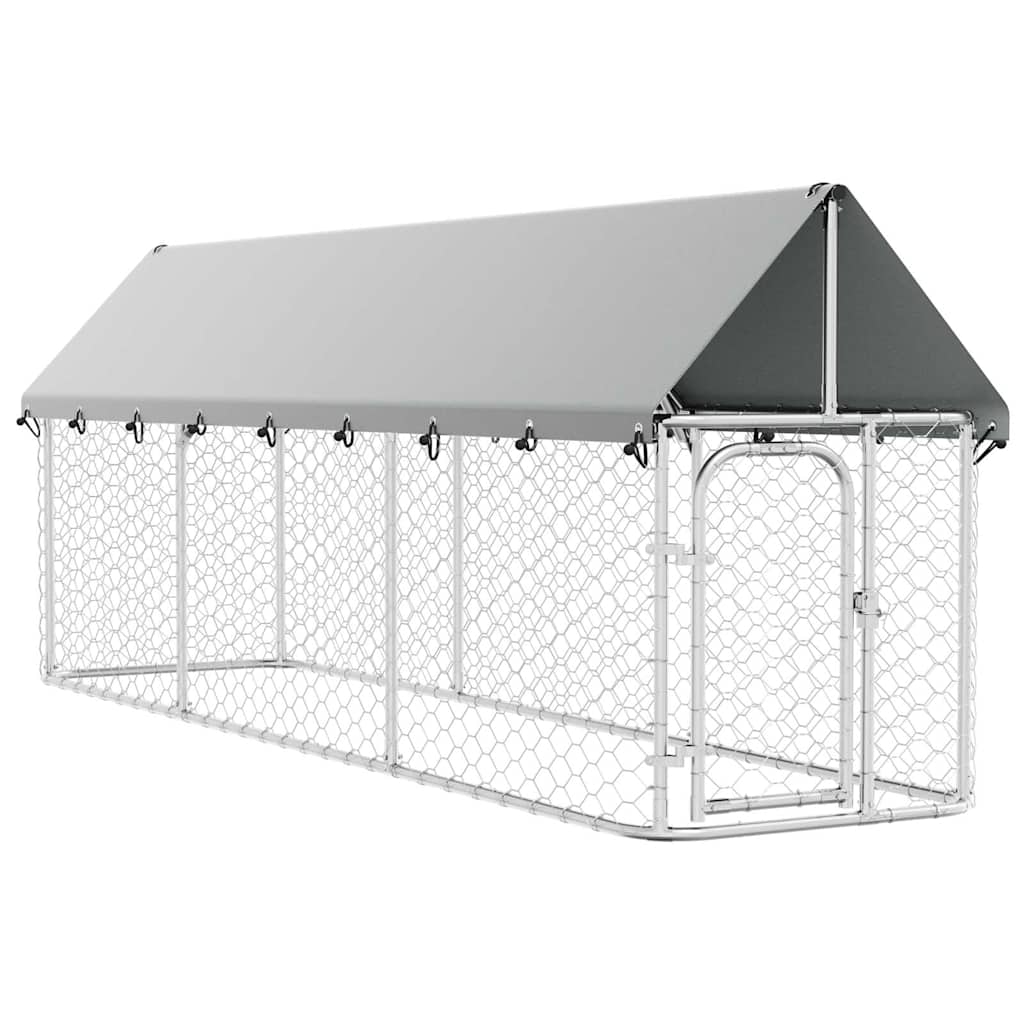 Gabbia per Cani da Esterno con Tetto 400x100x150 cm