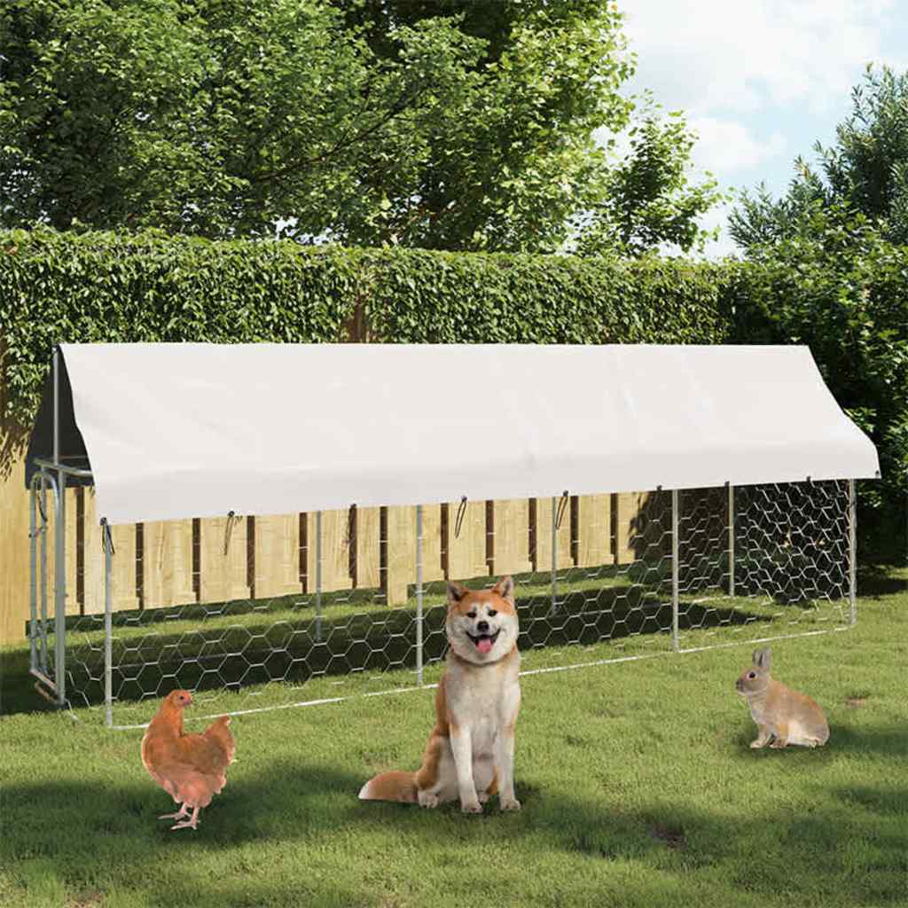 Gabbia per Cani da Esterno con Tetto 400x100x150 cm