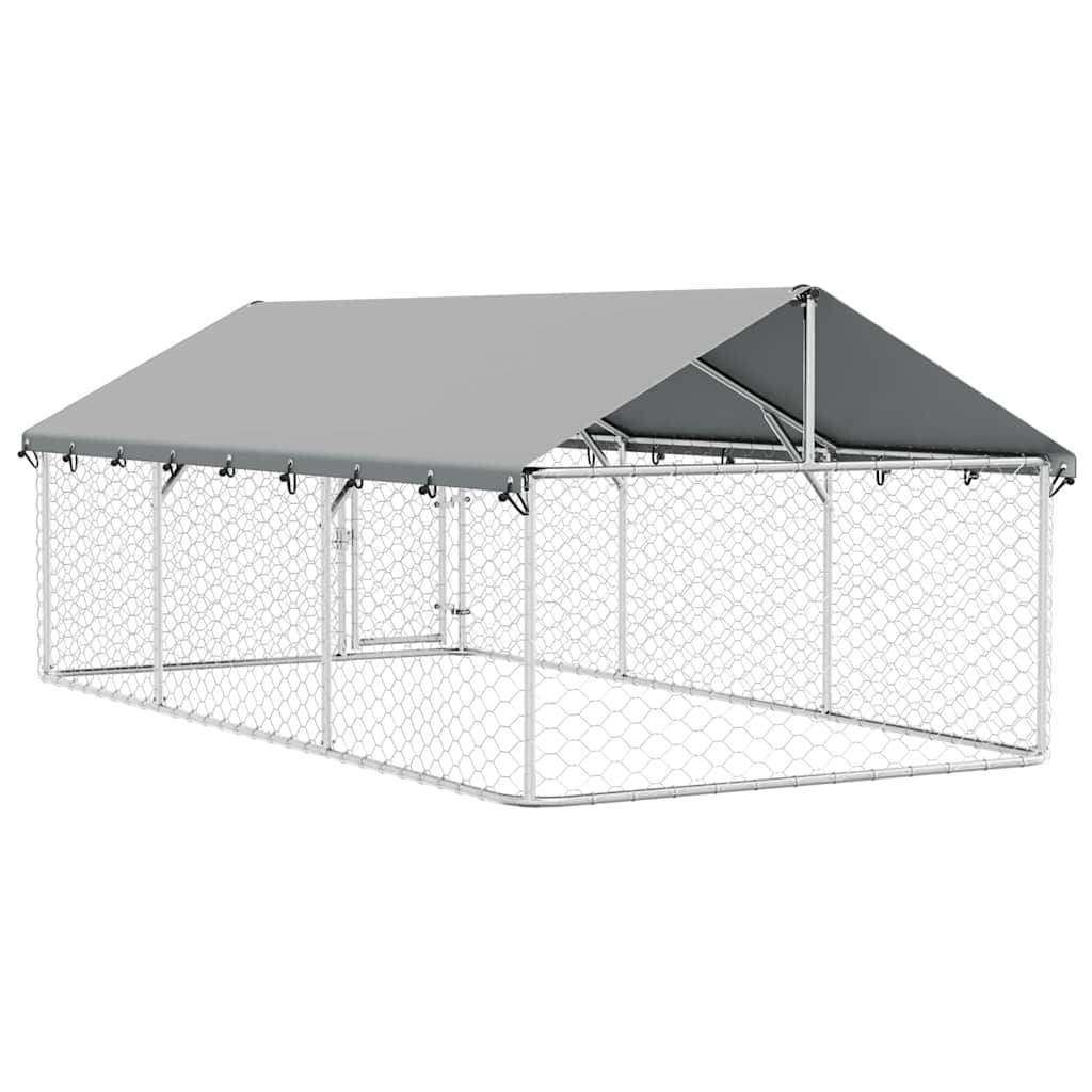 Gabbia per Cani da Esterno con Tetto 400x200x150 cm