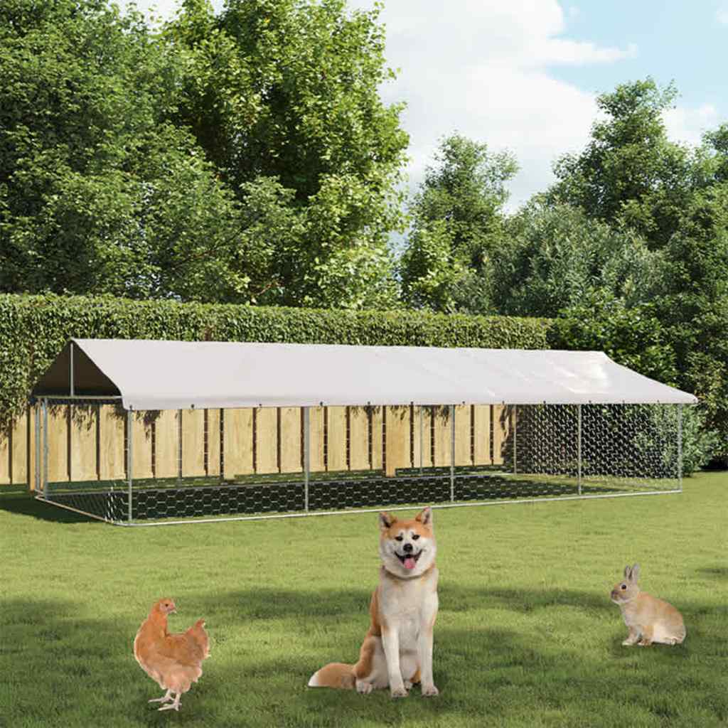Gabbia per Cani da Esterno con Tetto 600x300x150 cm