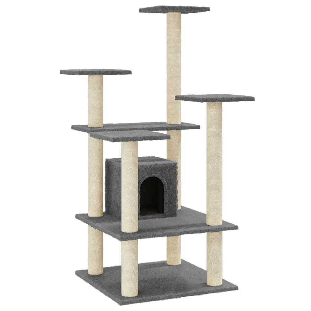 Albero per gatti con tiragraffi in sisal 60,5x60x110 cm