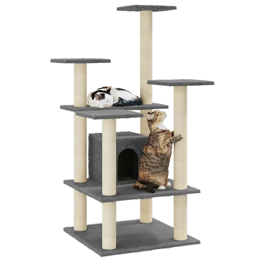 Albero per gatti con tiragraffi in sisal 60,5x60x110 cm