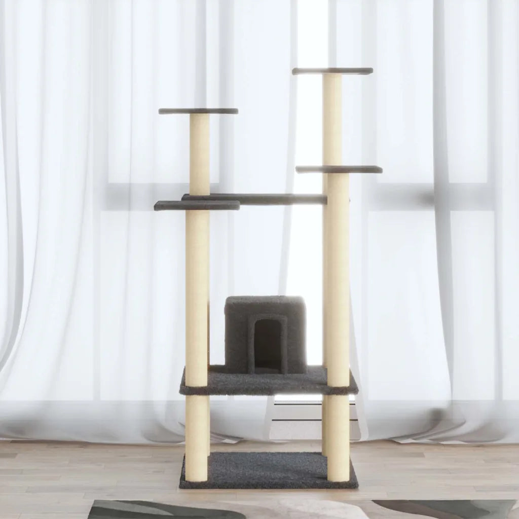 Albero per gatti con tiragraffi in sisal 60,5x60x110 cm