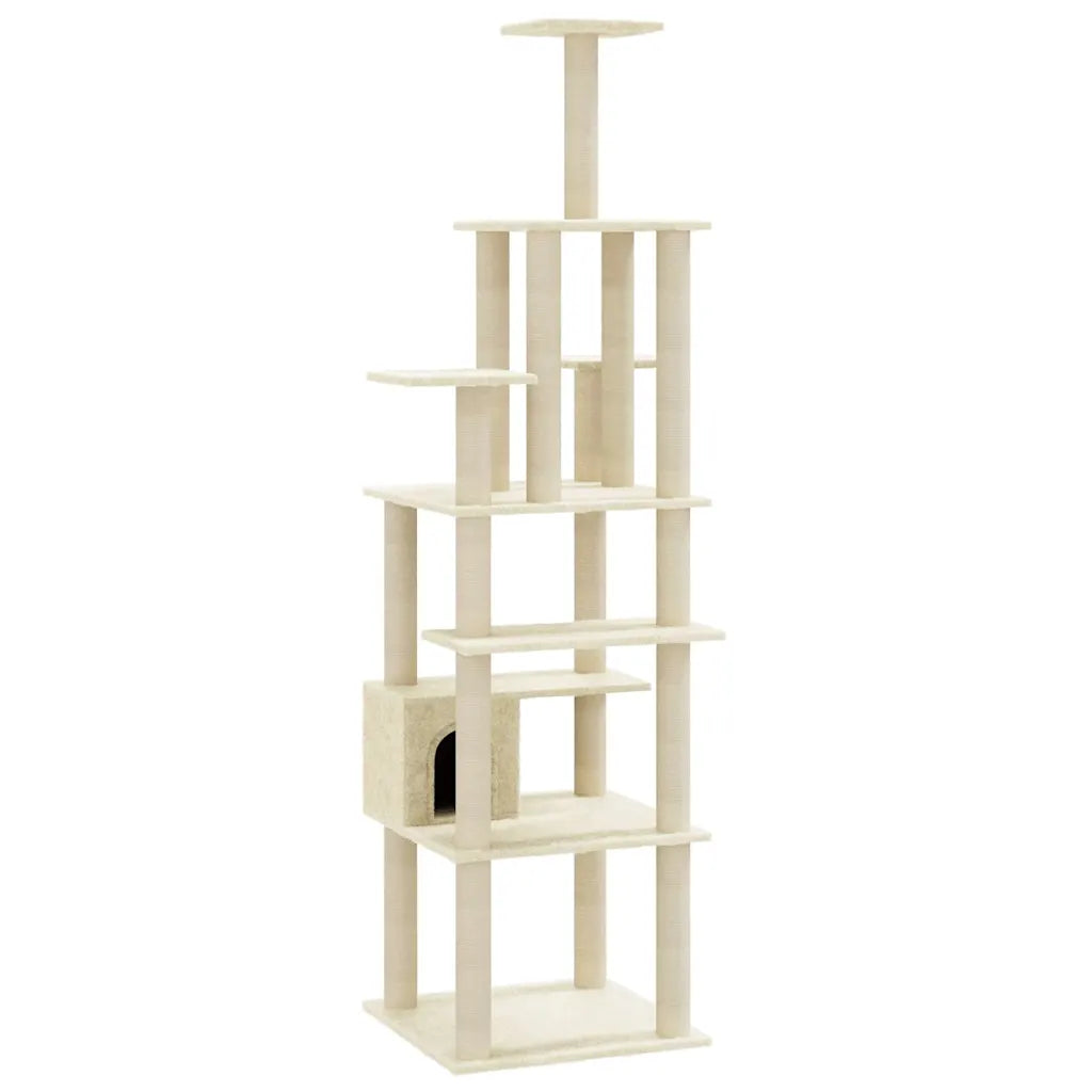 Albero per gatti con tiragraffi in sisal 74x74x183 cm