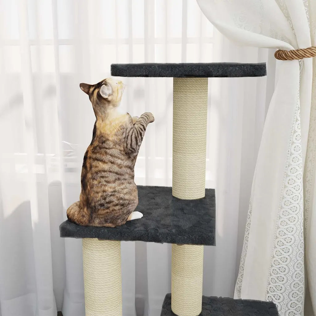Albero per gatti con tiragraffi in sisal 35x54x92 cm