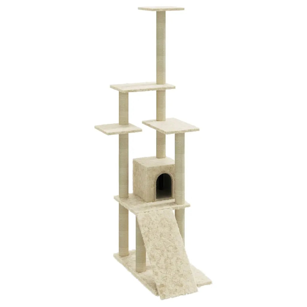 Albero per gatti con tiragraffi in sisal 54x73x155 cm