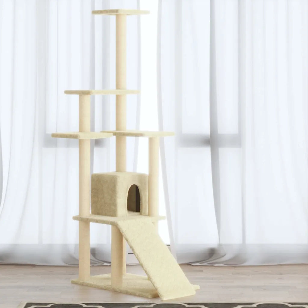 Albero per gatti con tiragraffi in sisal 54x73x155 cm