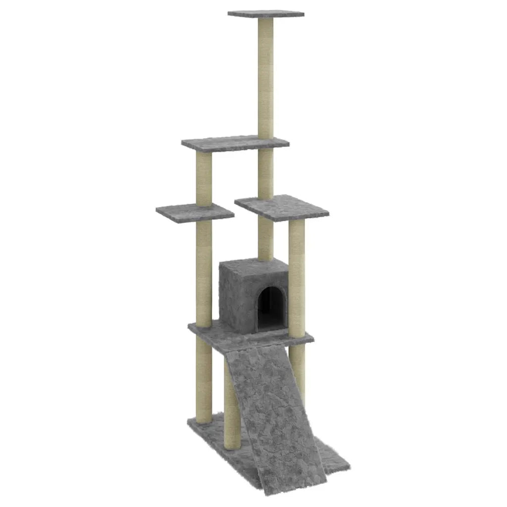 Albero per gatti con tiragraffi in sisal 54x73x155 cm