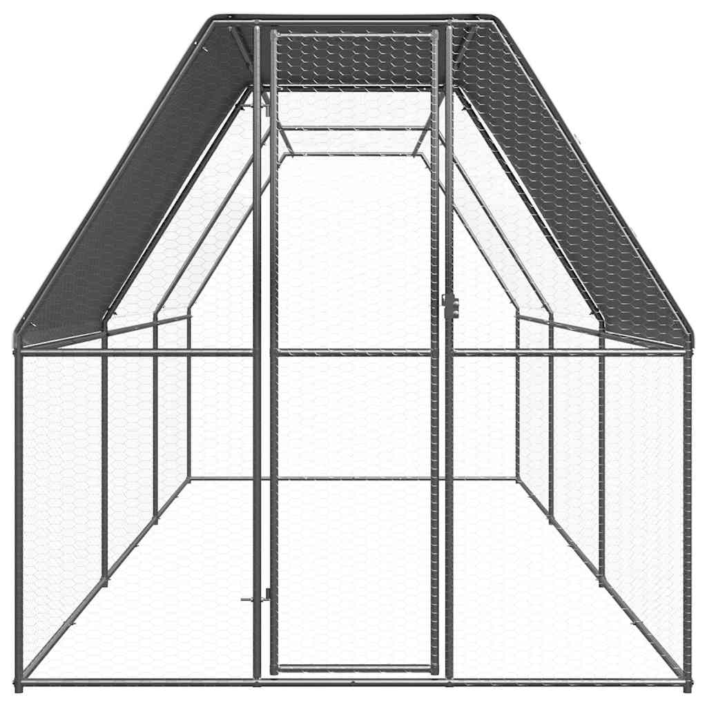 Pollaio da Esterno 2x6x2 m in Acciaio Zincato