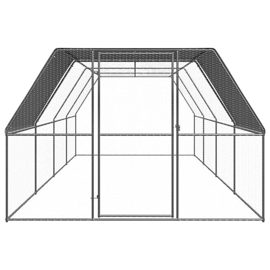Pollaio per Esterni 3x8x2 m in Acciaio Zincato
