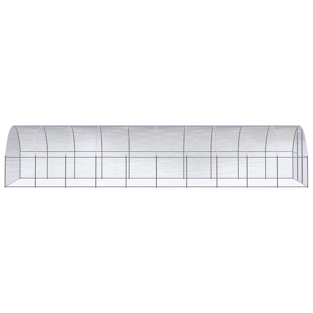 Gabbia per Polli da Esterno 3x10x2 m in Acciaio Zincato