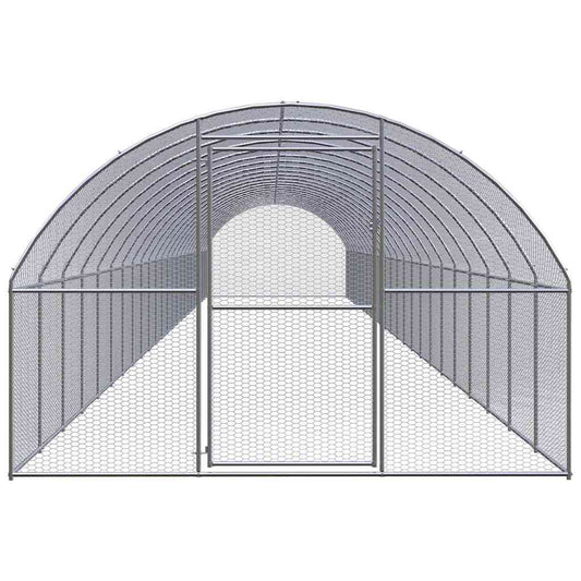 Pollaio per Esterni 3x24x2 m in Acciaio Zincato