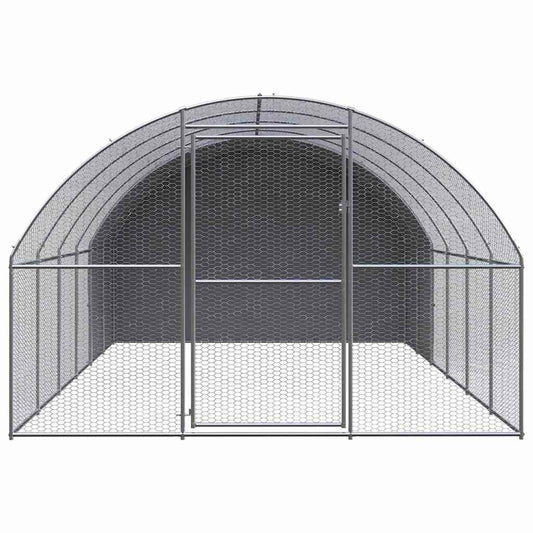 Pollaio per Esterni 3x6x2 m in Acciaio Zincato