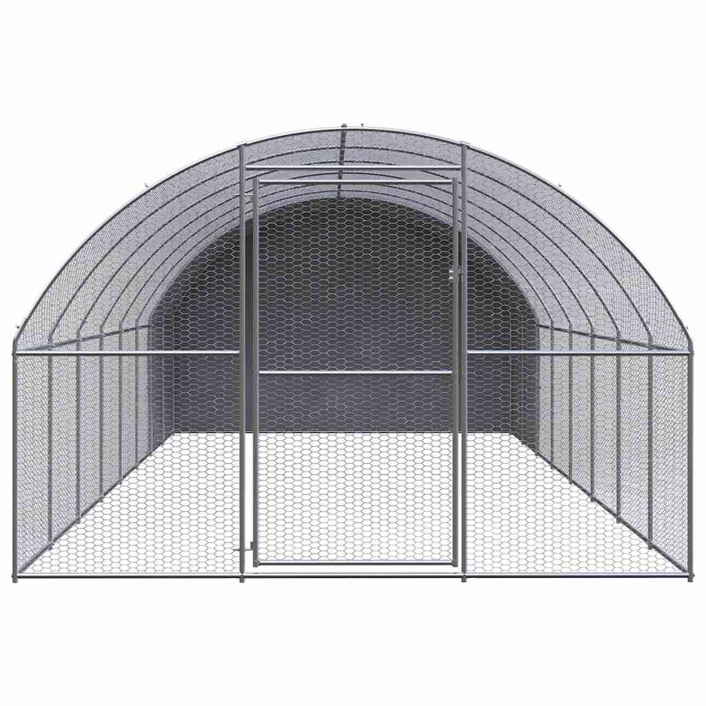 Gabbia per Polli da Esterno 3x8x2 m in Acciaio Zincato