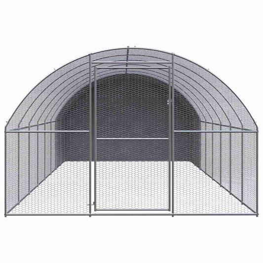 Gabbia per Polli da Esterno 3x8x2 m in Acciaio Zincato