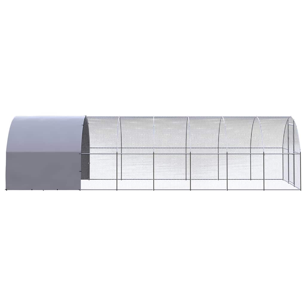 Gabbia per Polli da Esterno 3x8x2 m in Acciaio Zincato