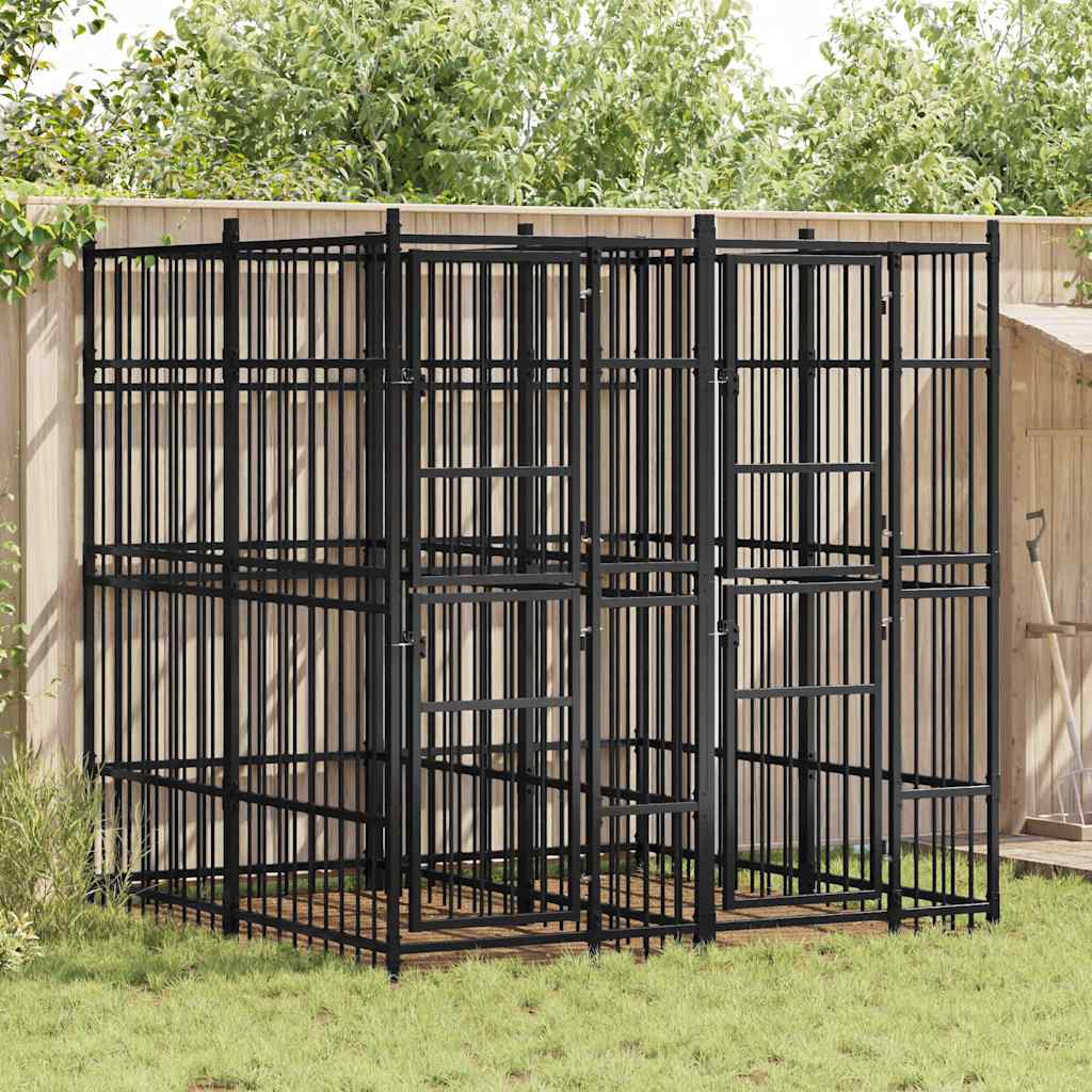 Gabbia per Cani da Esterno in Acciaio 3,69 m²