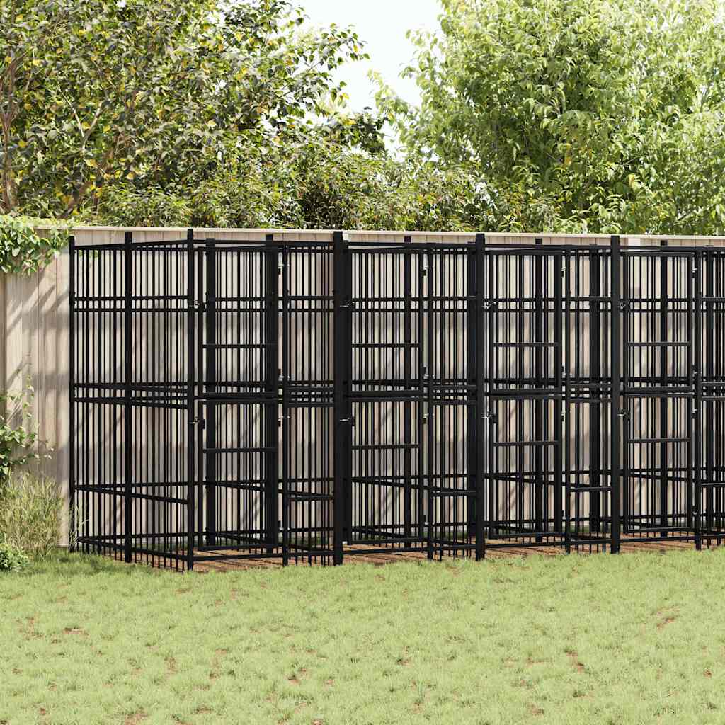 Gabbia per Cani da Esterno in Acciaio 12,9 m²