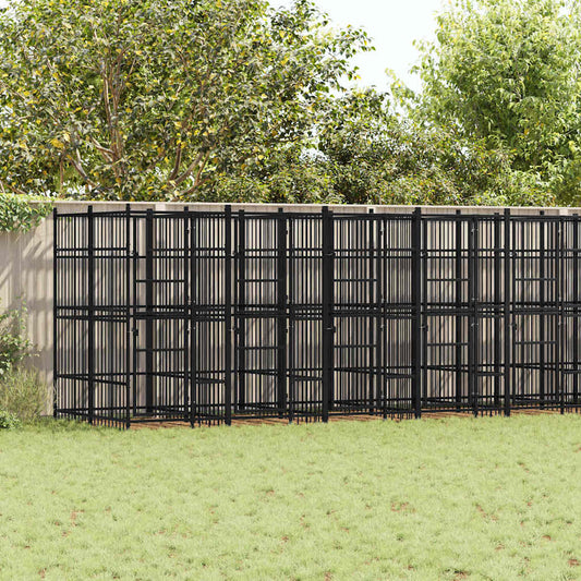 Gabbia per Cani da Esterno in Acciaio 18,43 m²