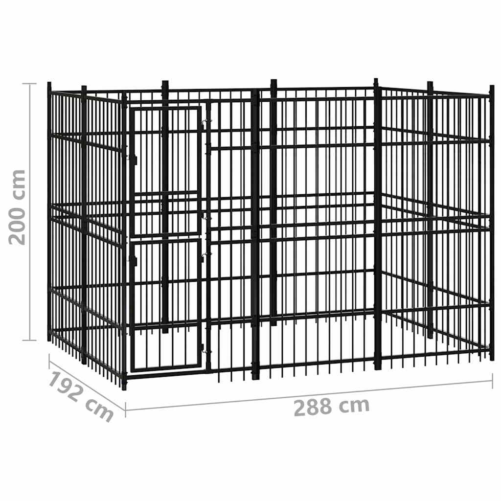 Gabbia per Cani da Esterno in Acciaio 5,53 m²