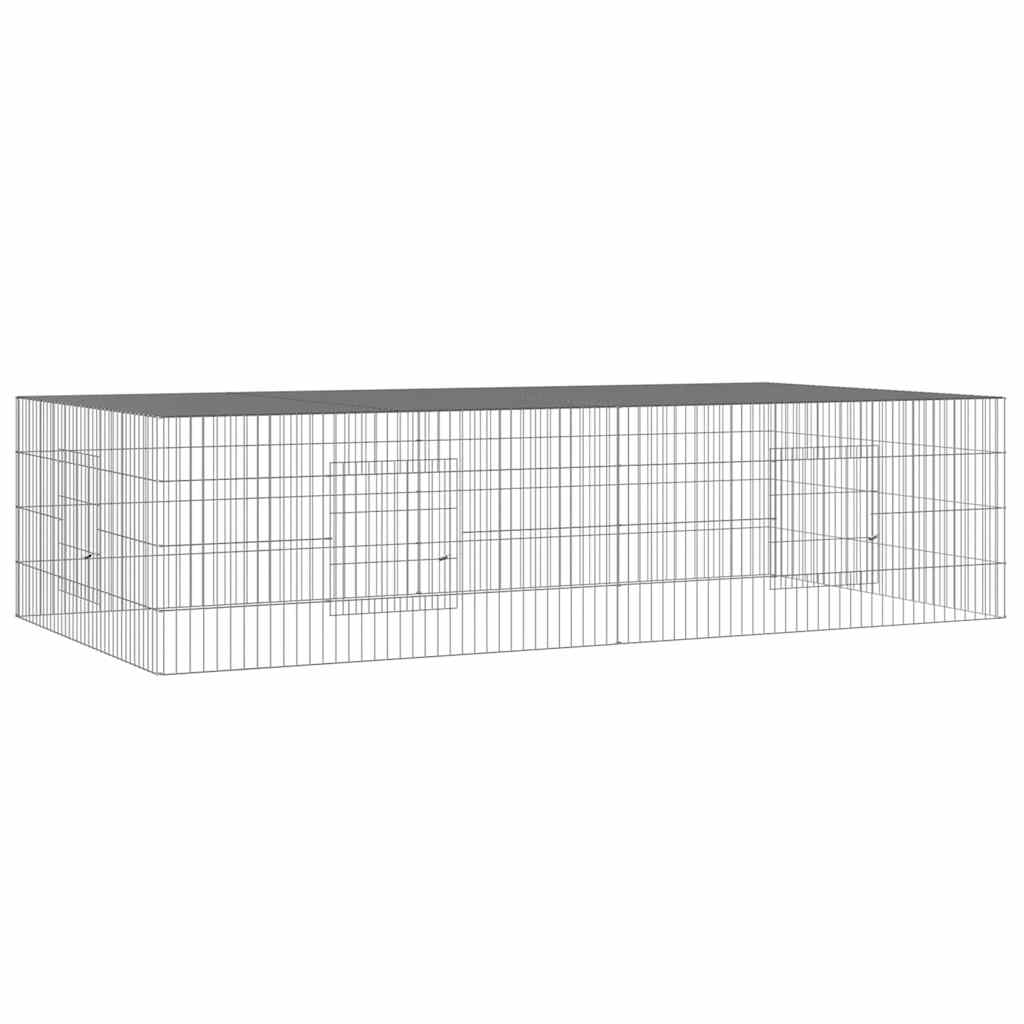 Conigliera con 2 Pannelli 220x110x55 cm Ferro Zincato
