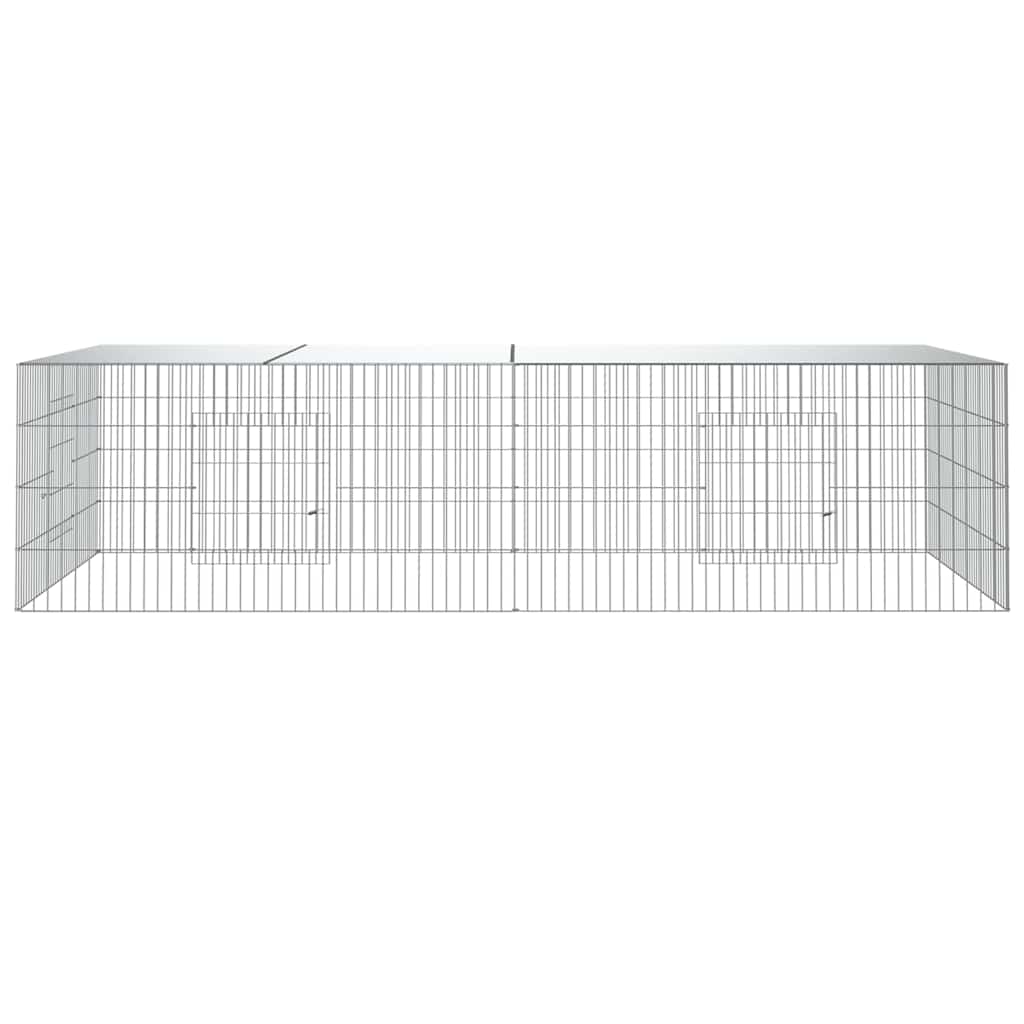 Conigliera con 2 Pannelli 220x110x55 cm Ferro Zincato
