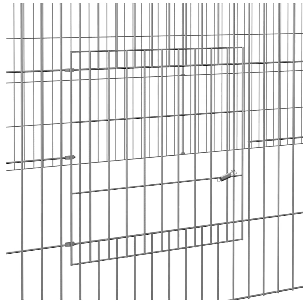 Conigliera con 2 Pannelli 220x110x55 cm Ferro Zincato